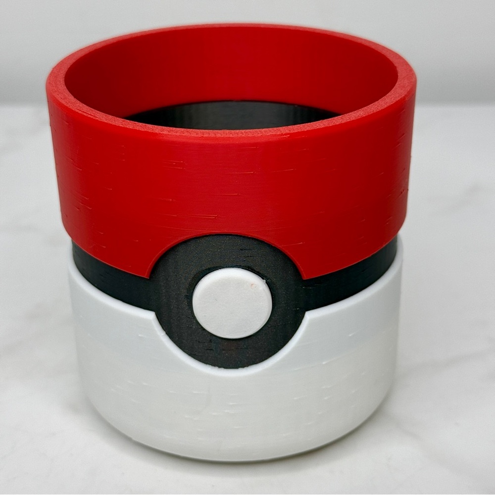 Pokeball Inspired 3D Printed Planter - Succulent Pot - Gamer Desk Decor Gift 4” - Picture 2 of 11